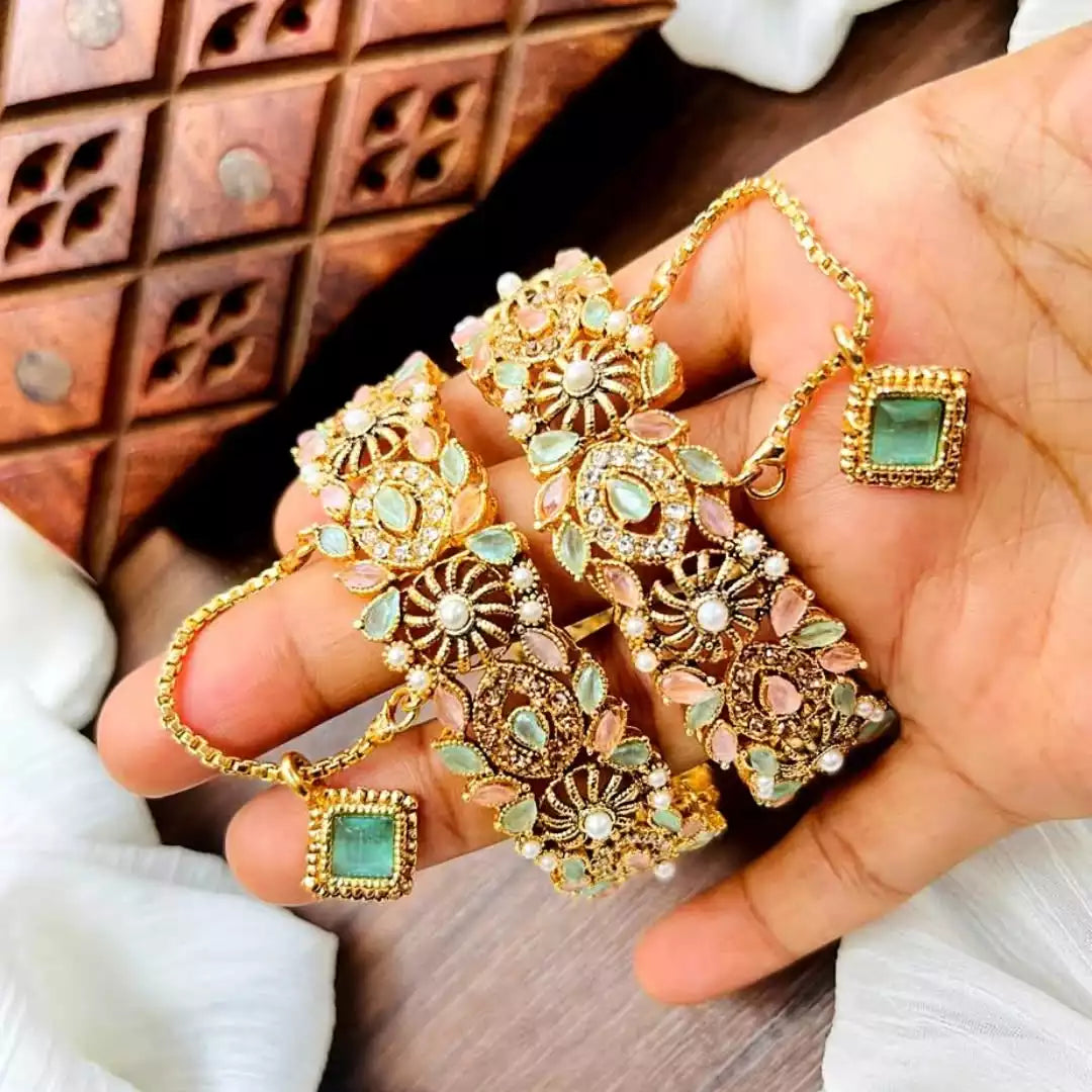 Zircon openable bangle pair