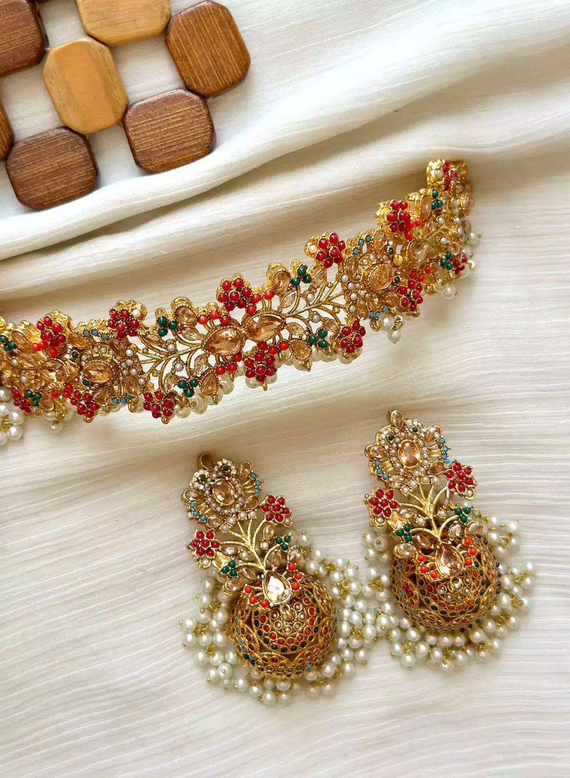 Noratan Choker set with jhumki