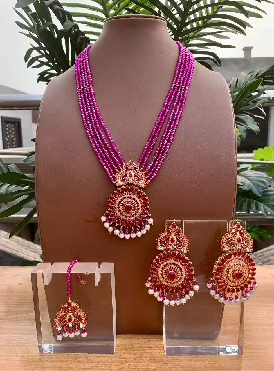 Noratan maala set with teeka