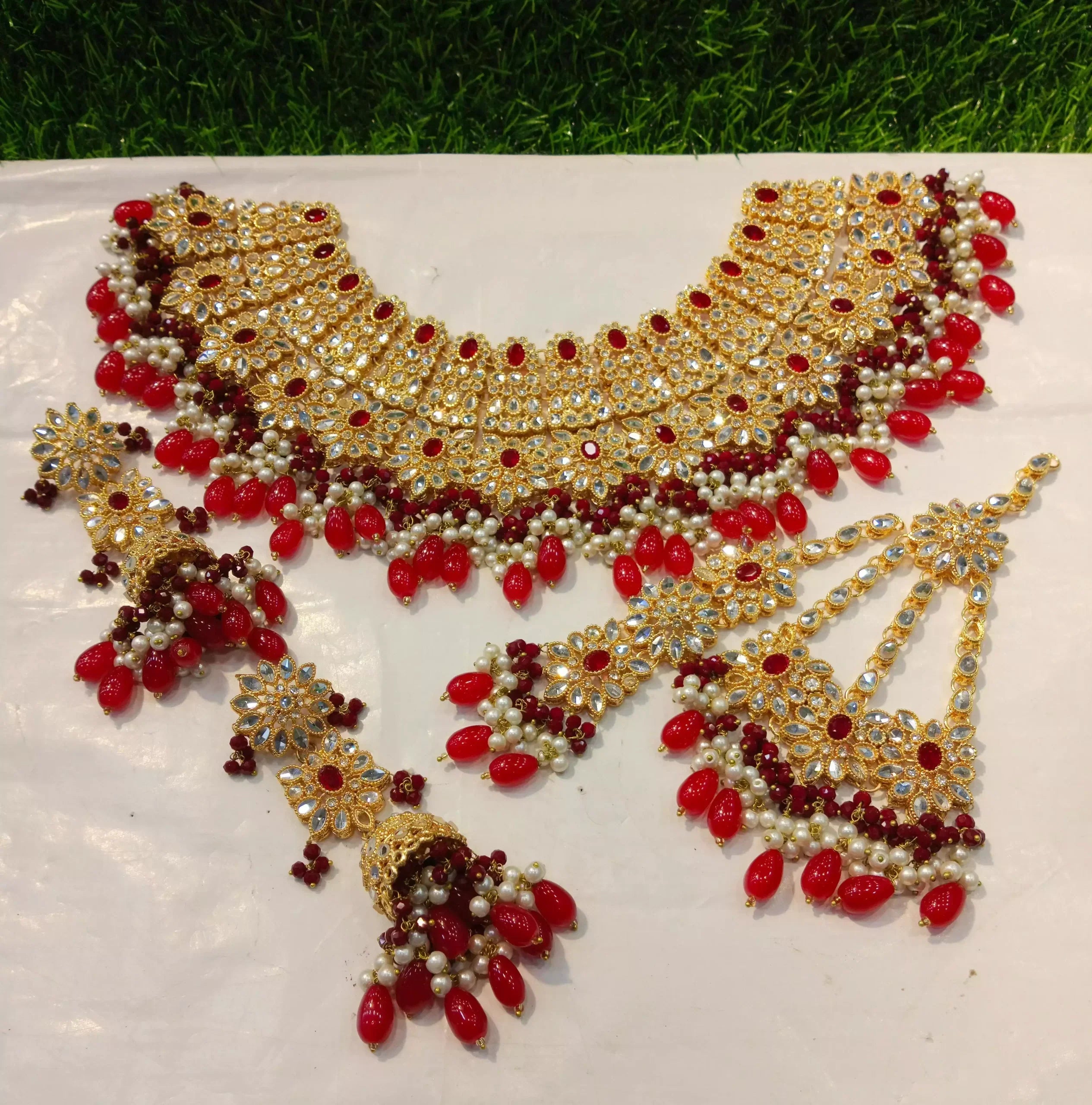 Kundan bridal set with jhumar