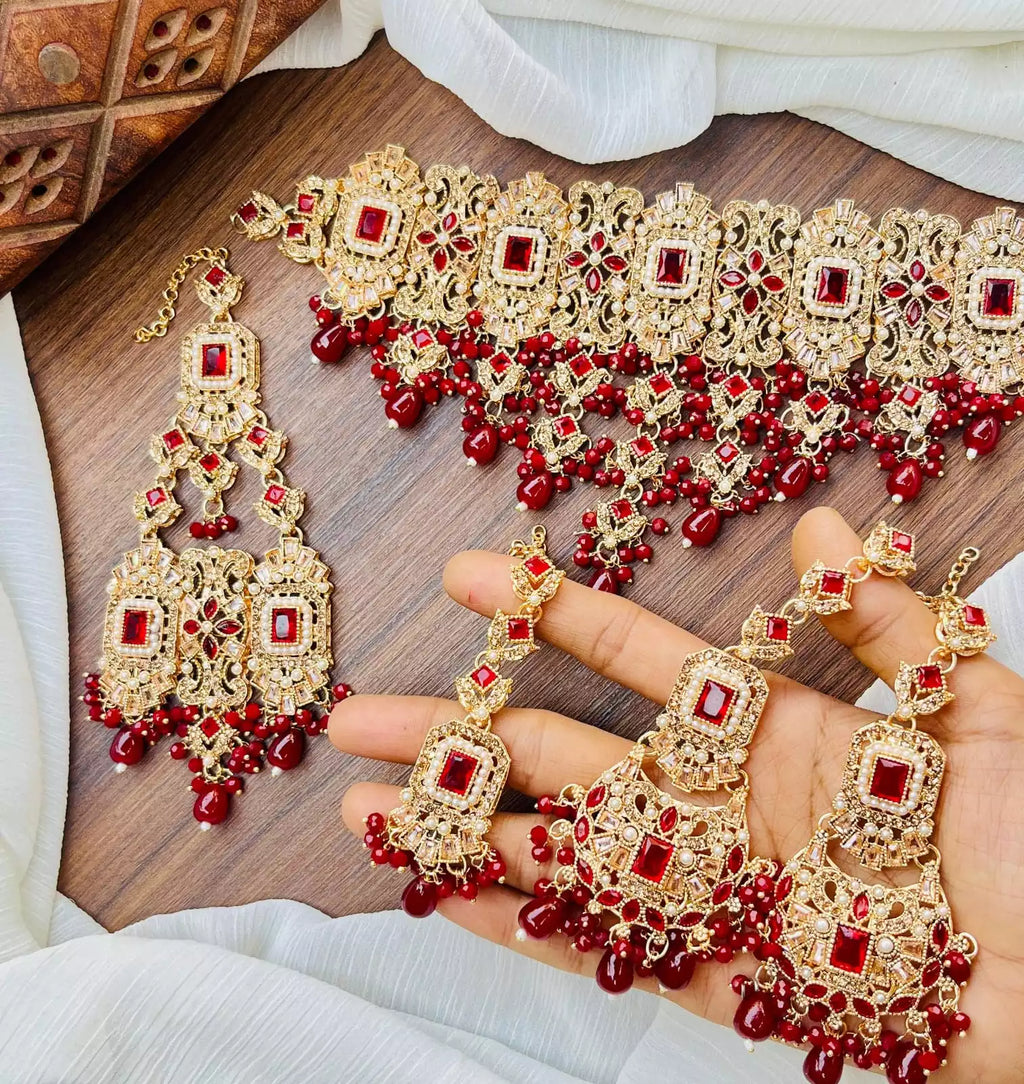 Zircon bridal set with jhumar