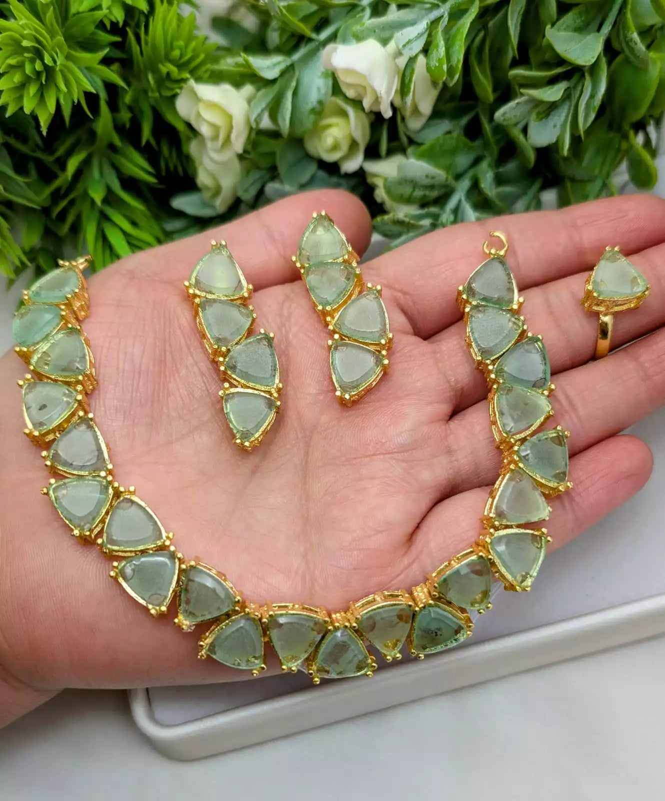 Egyptian necklace set with ring