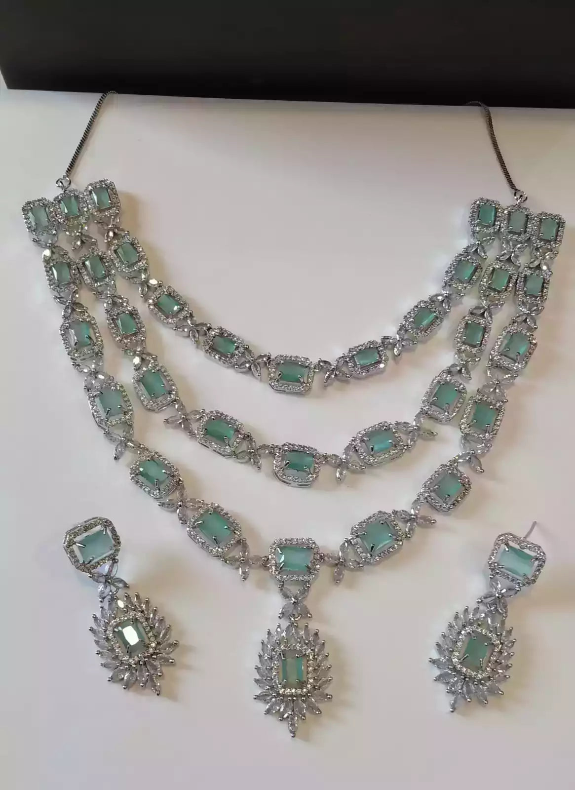 American diamond 3 layer bridal set Secondary image