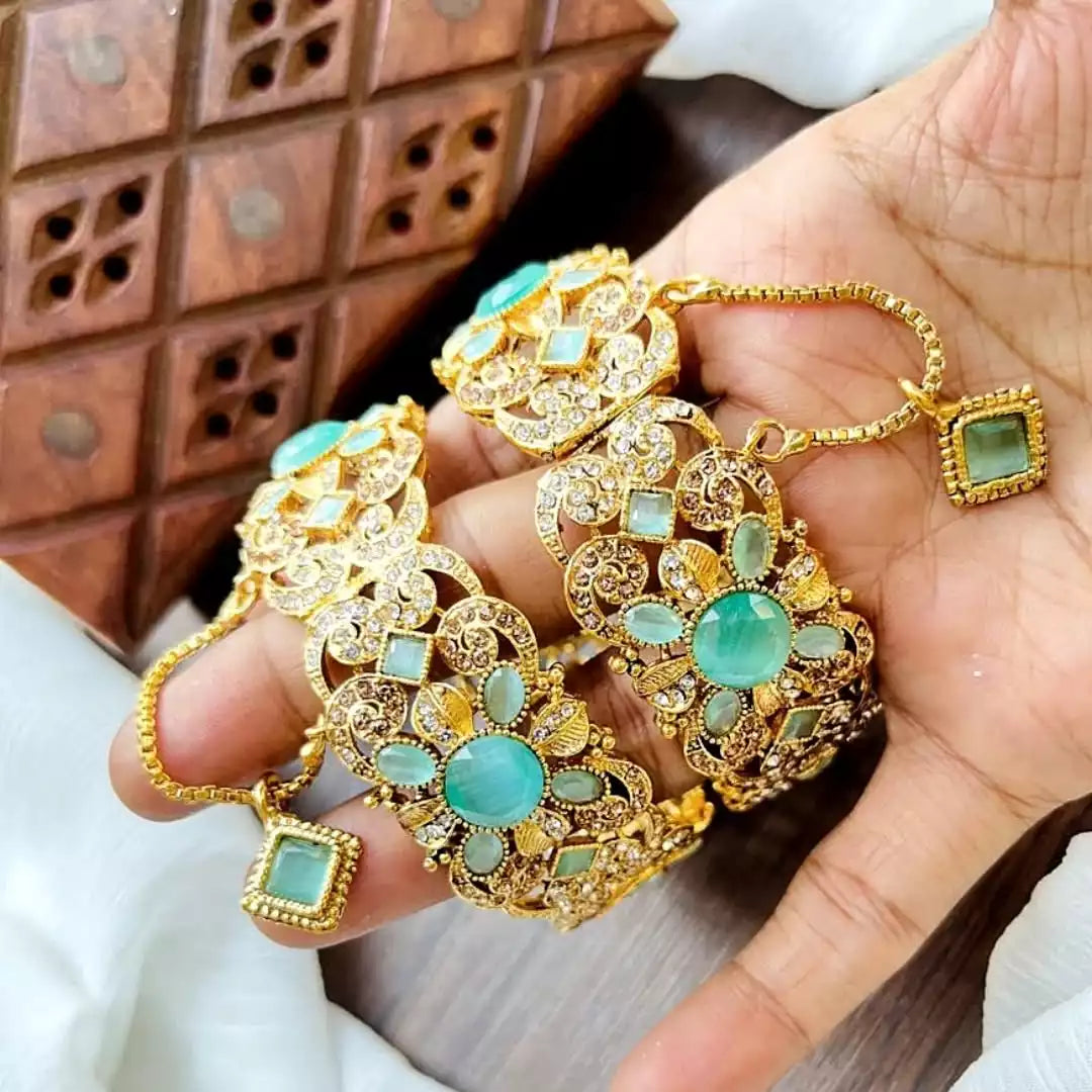 Zircon openable bangle pair