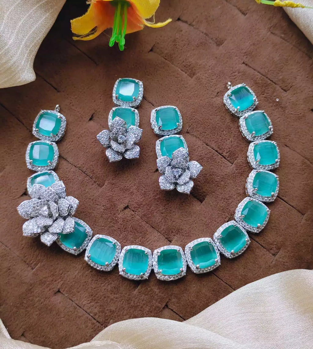 Micro Zircon AD floral set