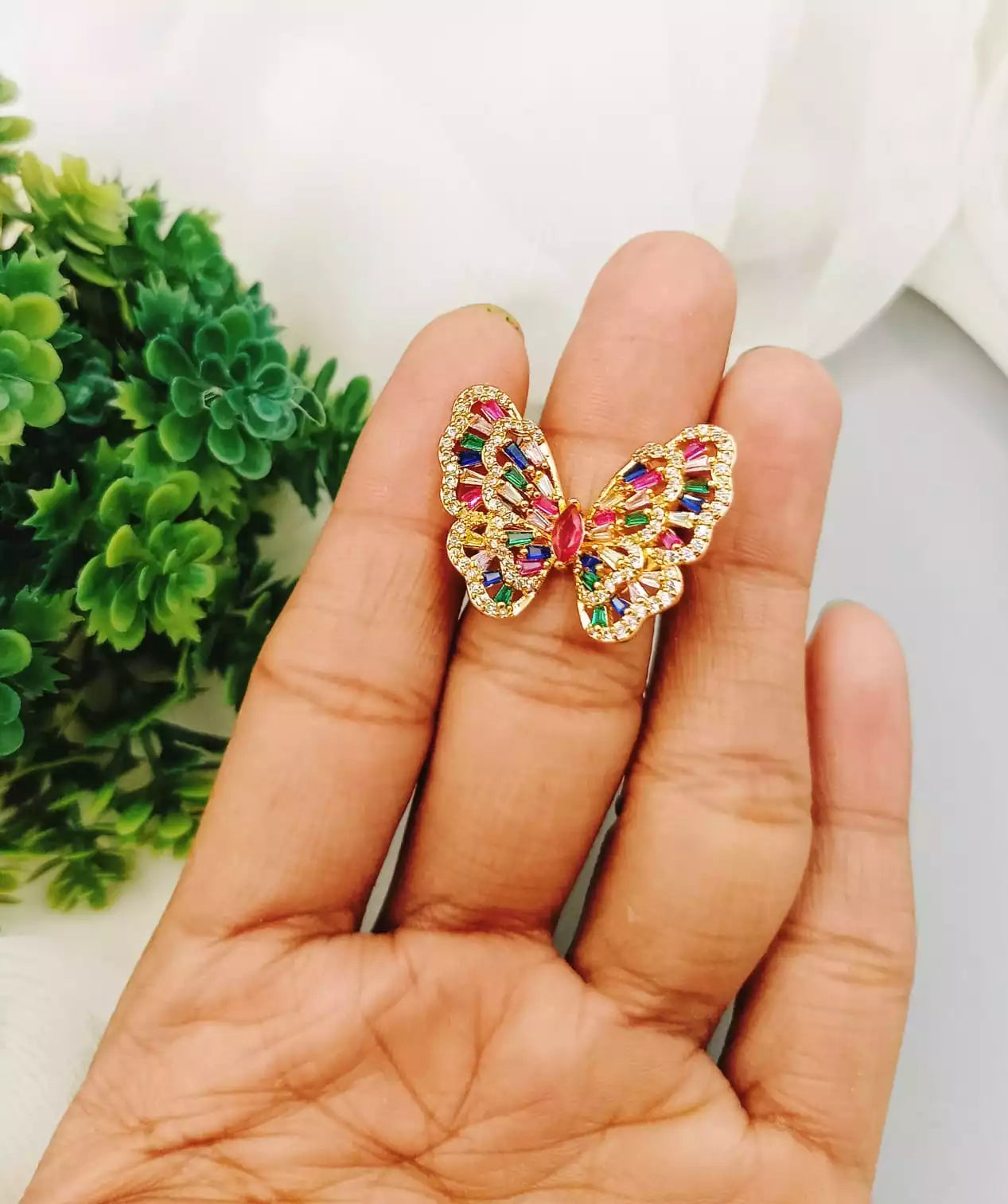 Zircon butterfly ring