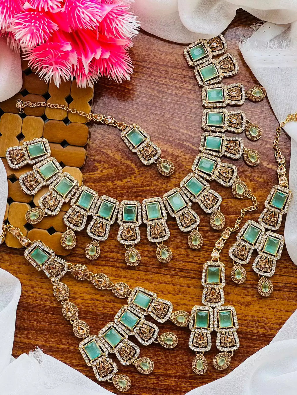 Zircon bridal set with jhumar