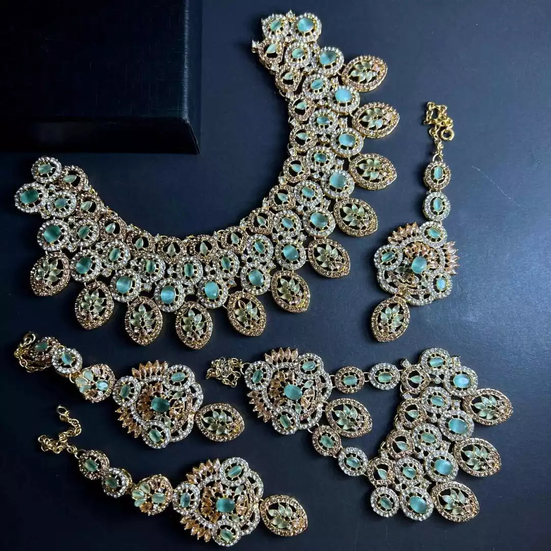 Zircon bridal set with jhumar
