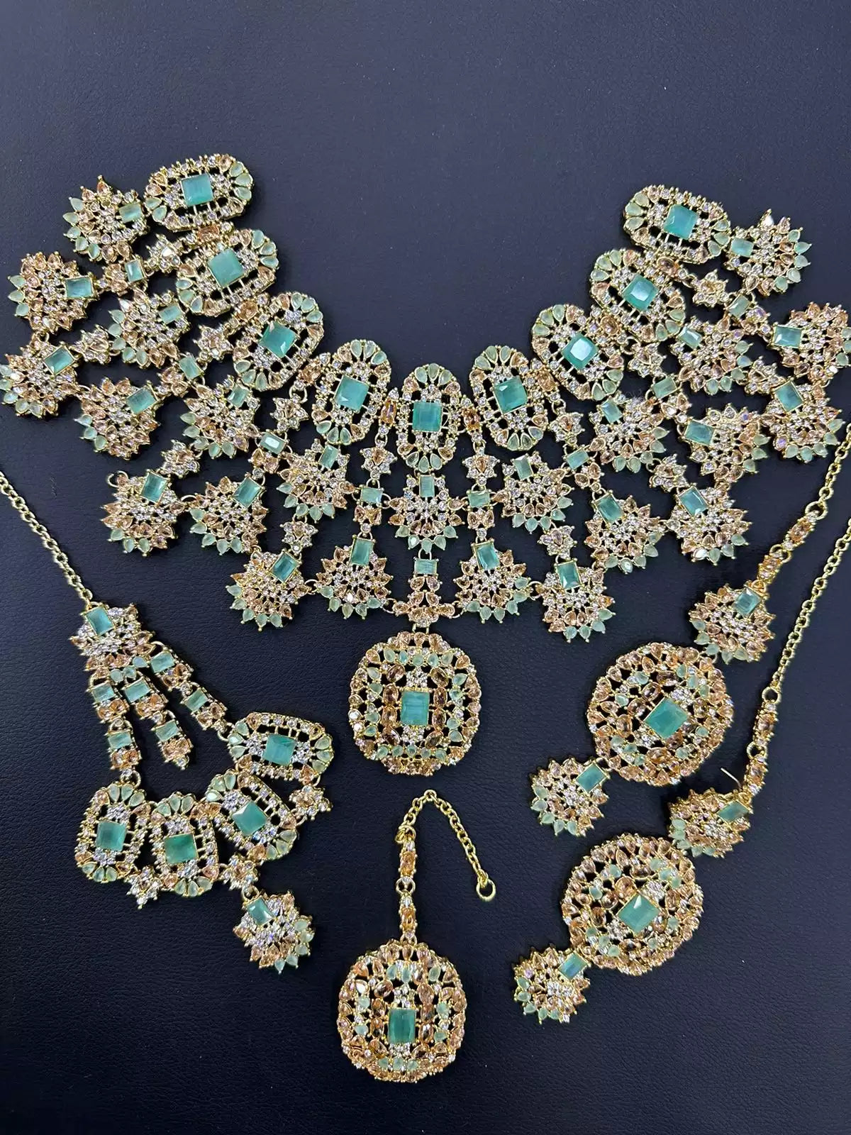 AD Zircon bridal set with jhumar