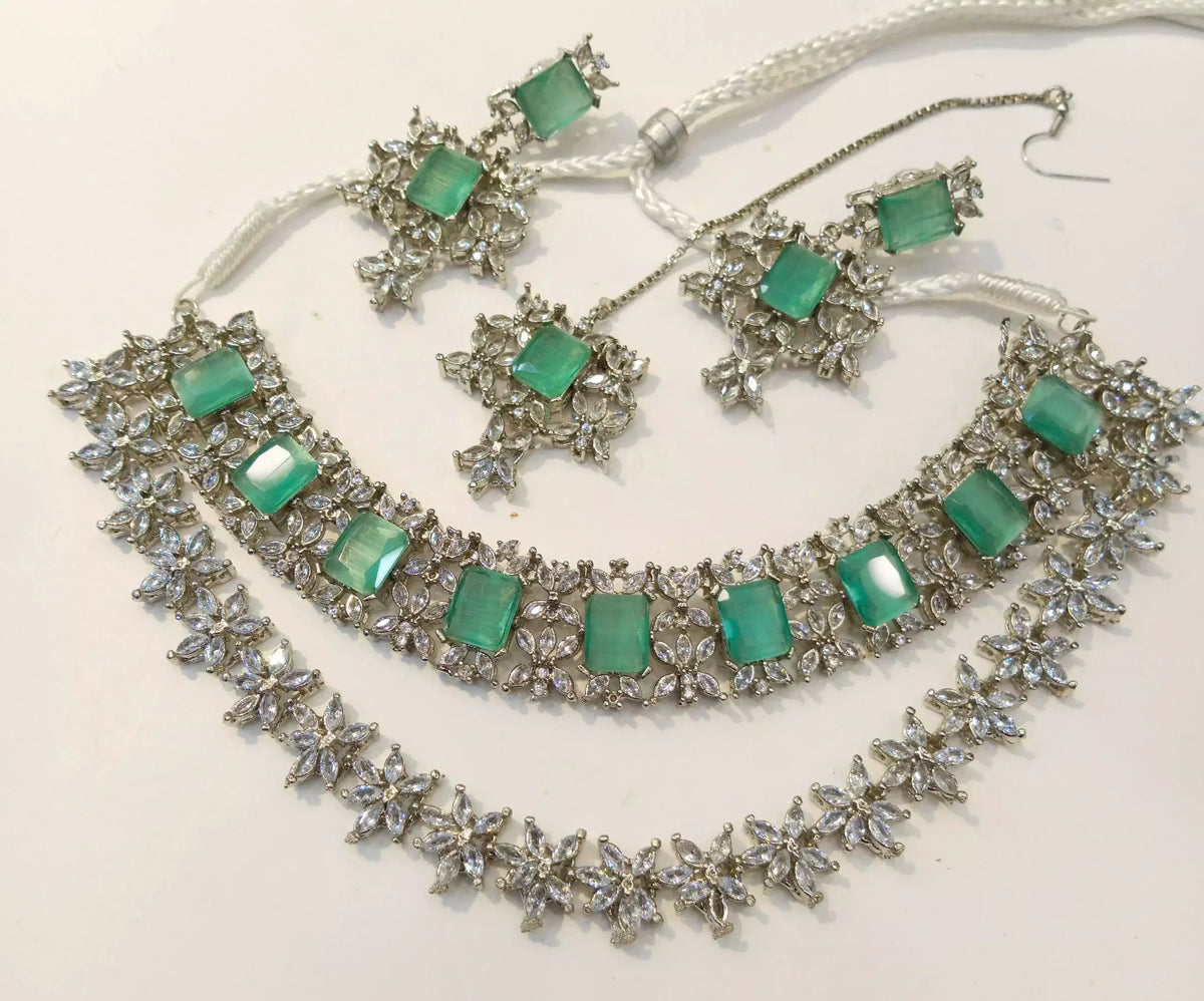 Double layer zircon bridal set Main image