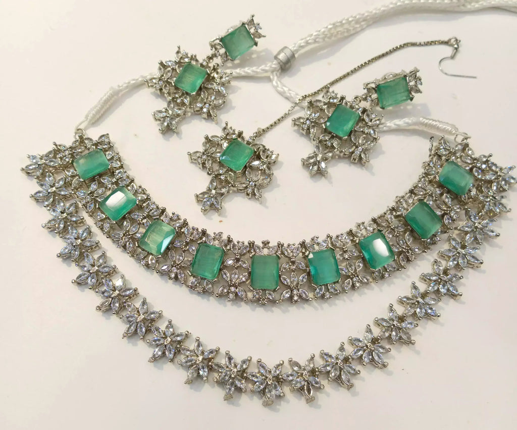 Double layer zircon bridal set