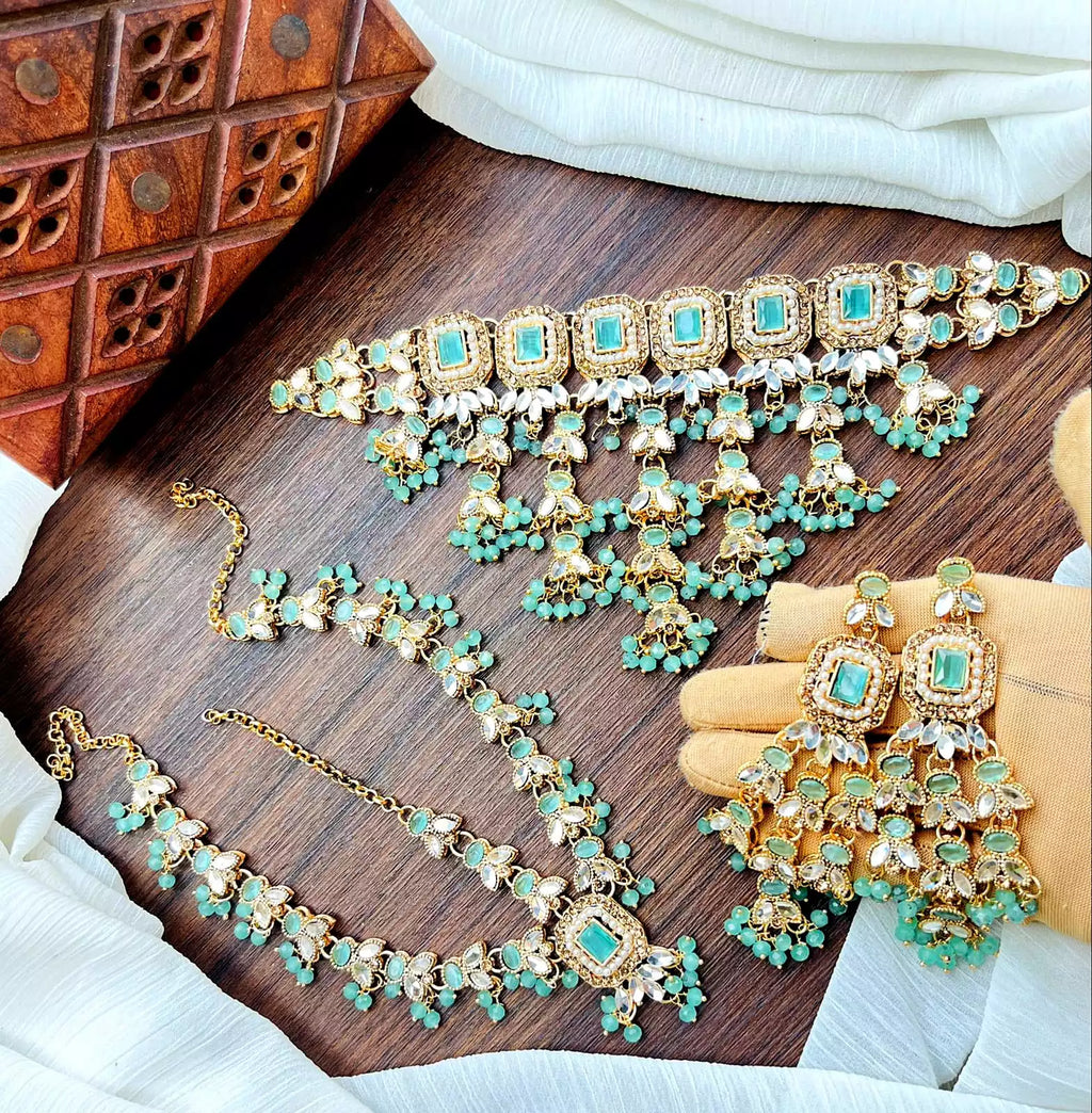 Kundan set with matha patti