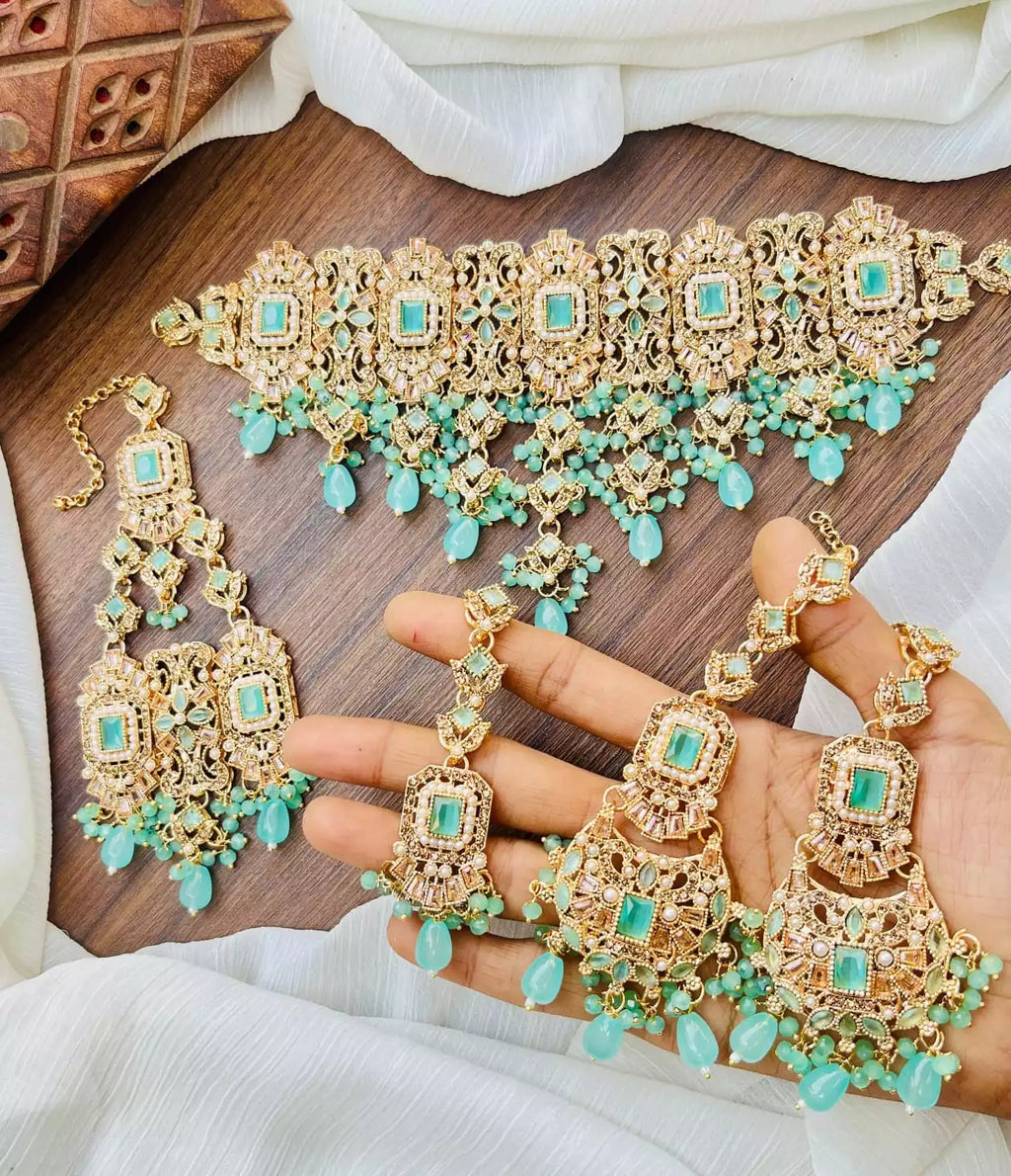 Zircon bridal set with jhumar