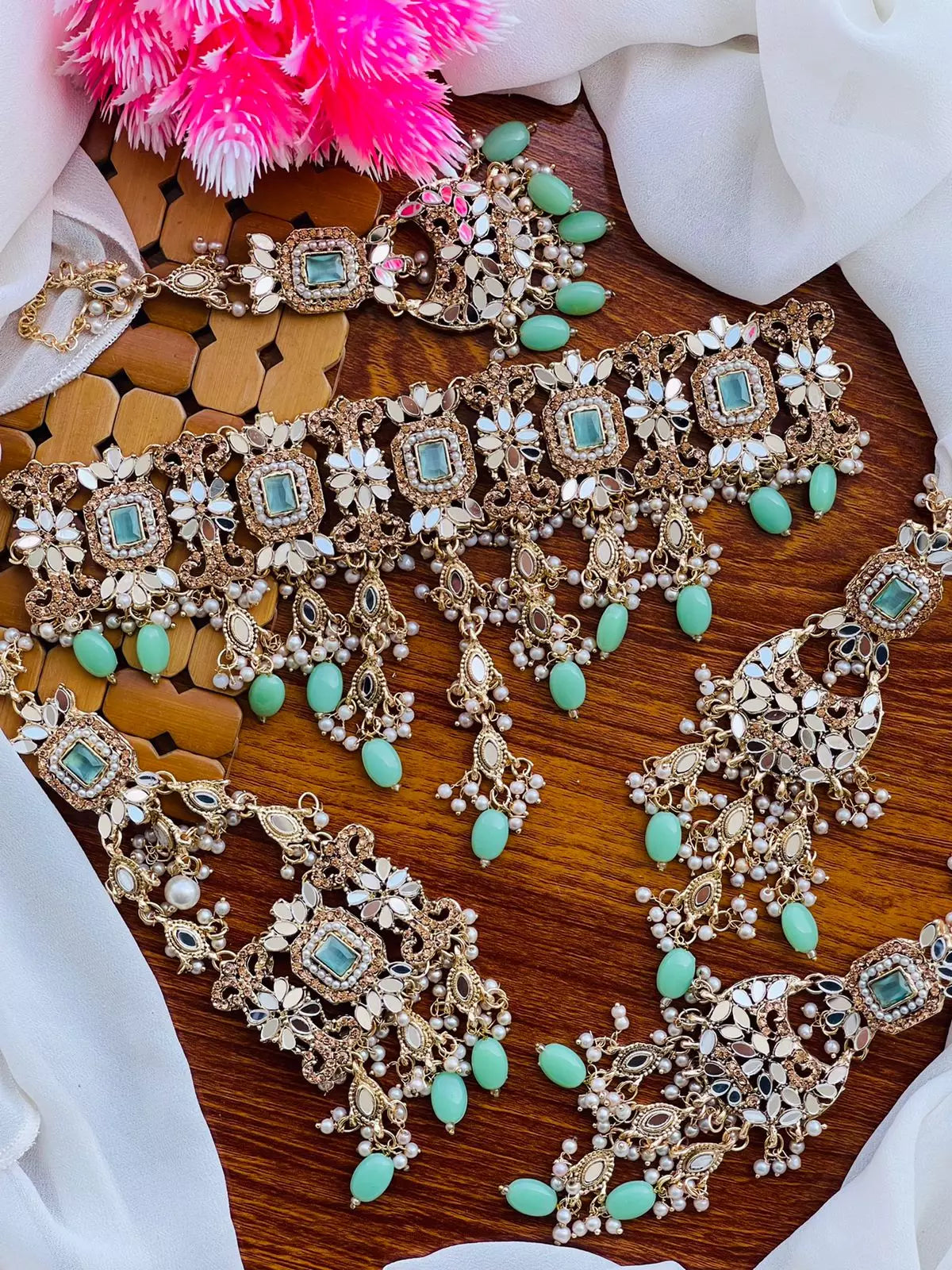 Kundan bridal set with jhumar