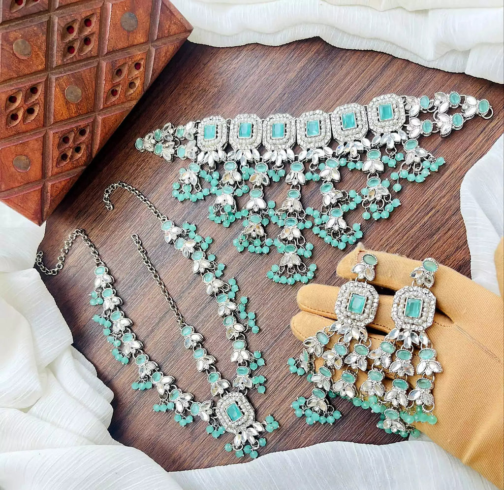 Kundan set with matha patti