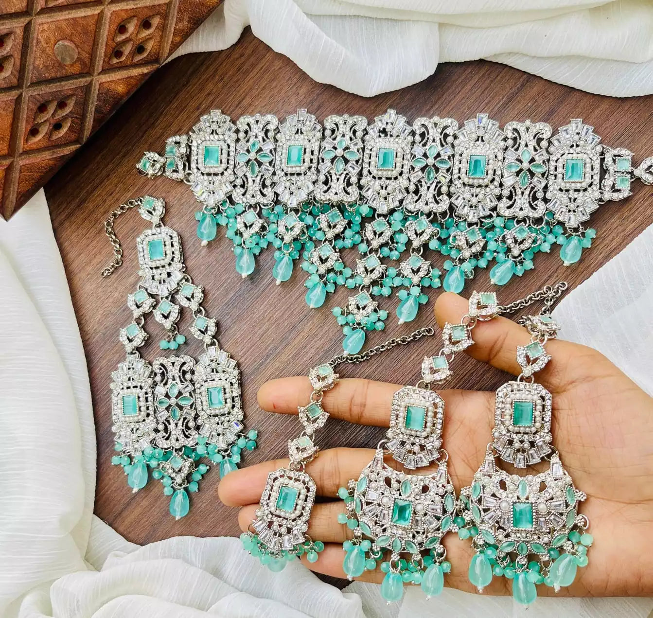 Zircon bridal set with jhumar
