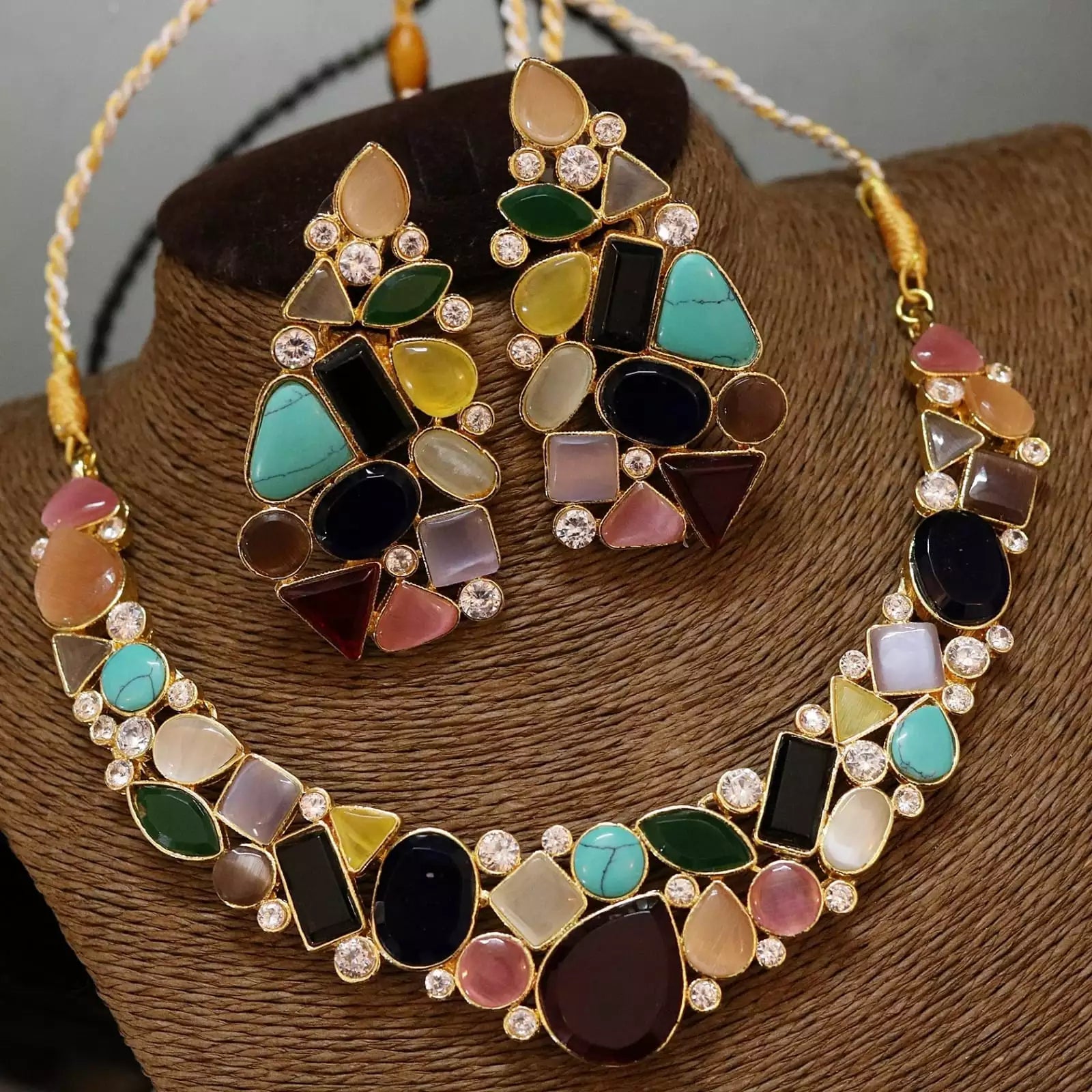 Egyptian stone necklace set