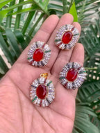 Zircon pendant set with ring