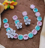 Micro Zircon AD floral set