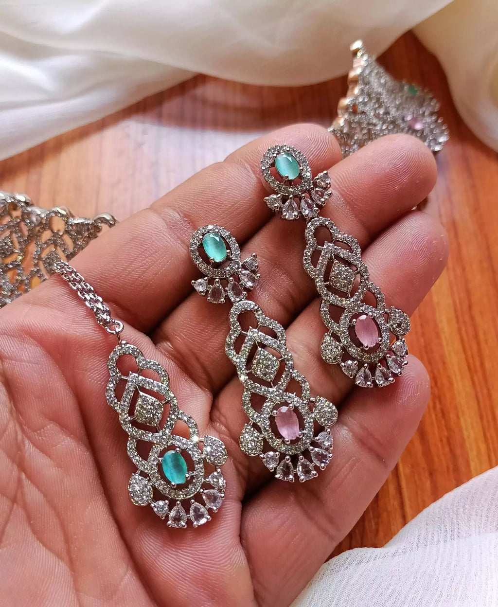 American diamond bridal set