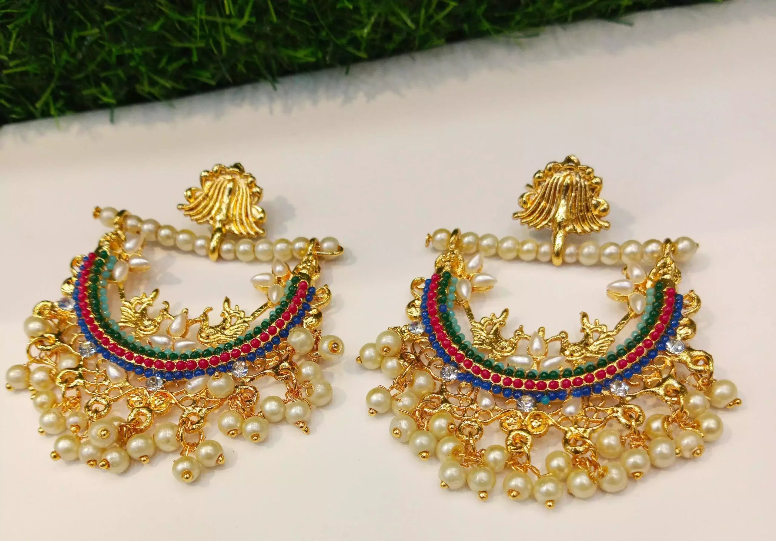 Gold plated designer earrings