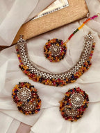 Heavy gajra jhumki teeka set