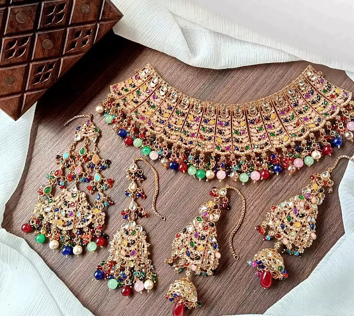 Full Kundan bridal jhumar set