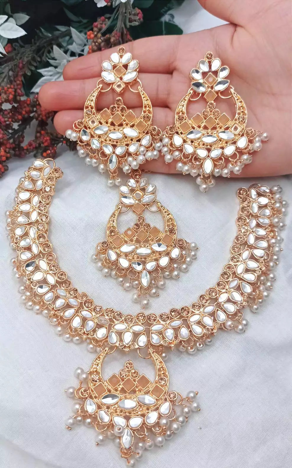 Sheesh kundan necklace set