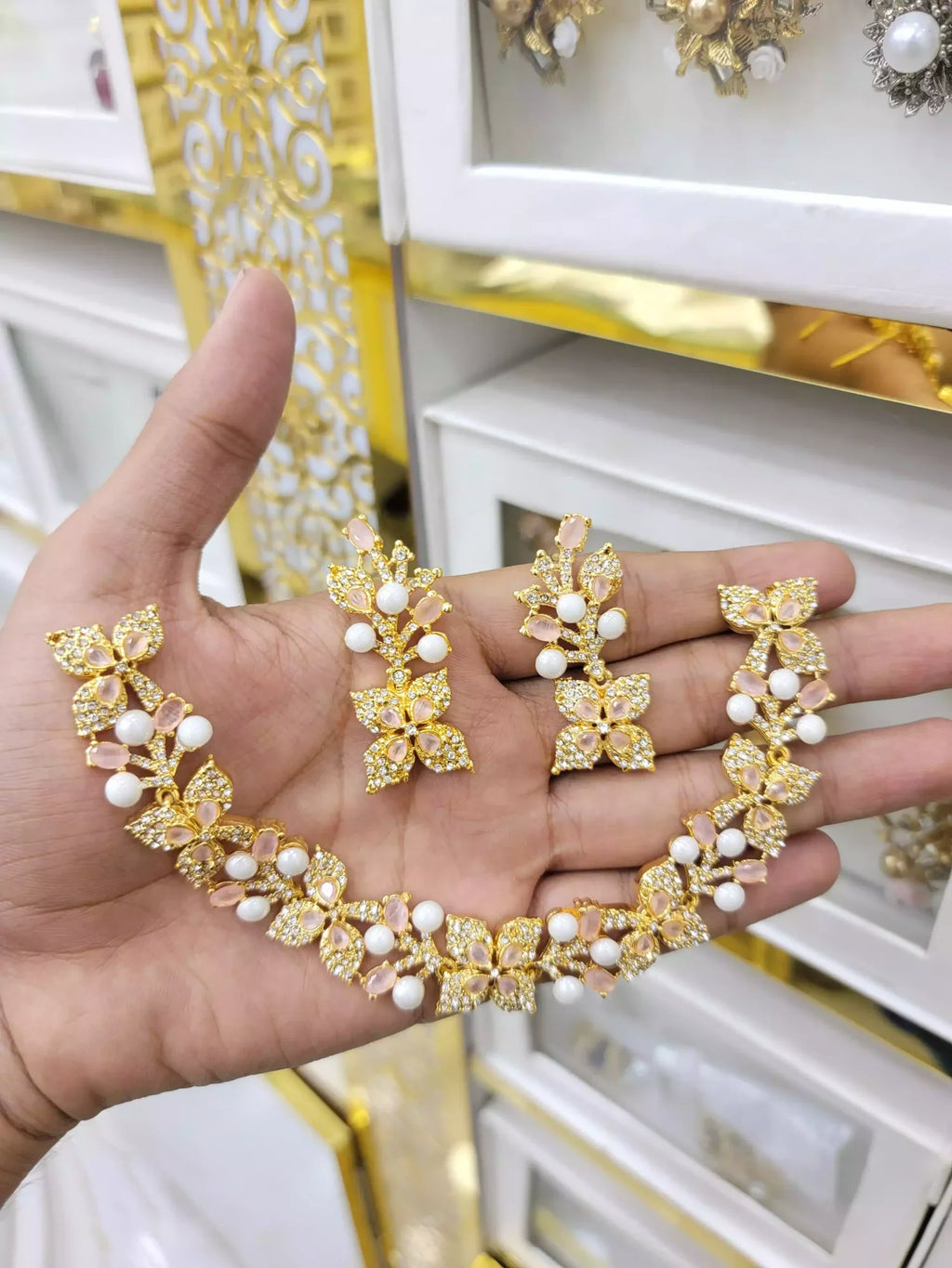 Zircon designer necklace set