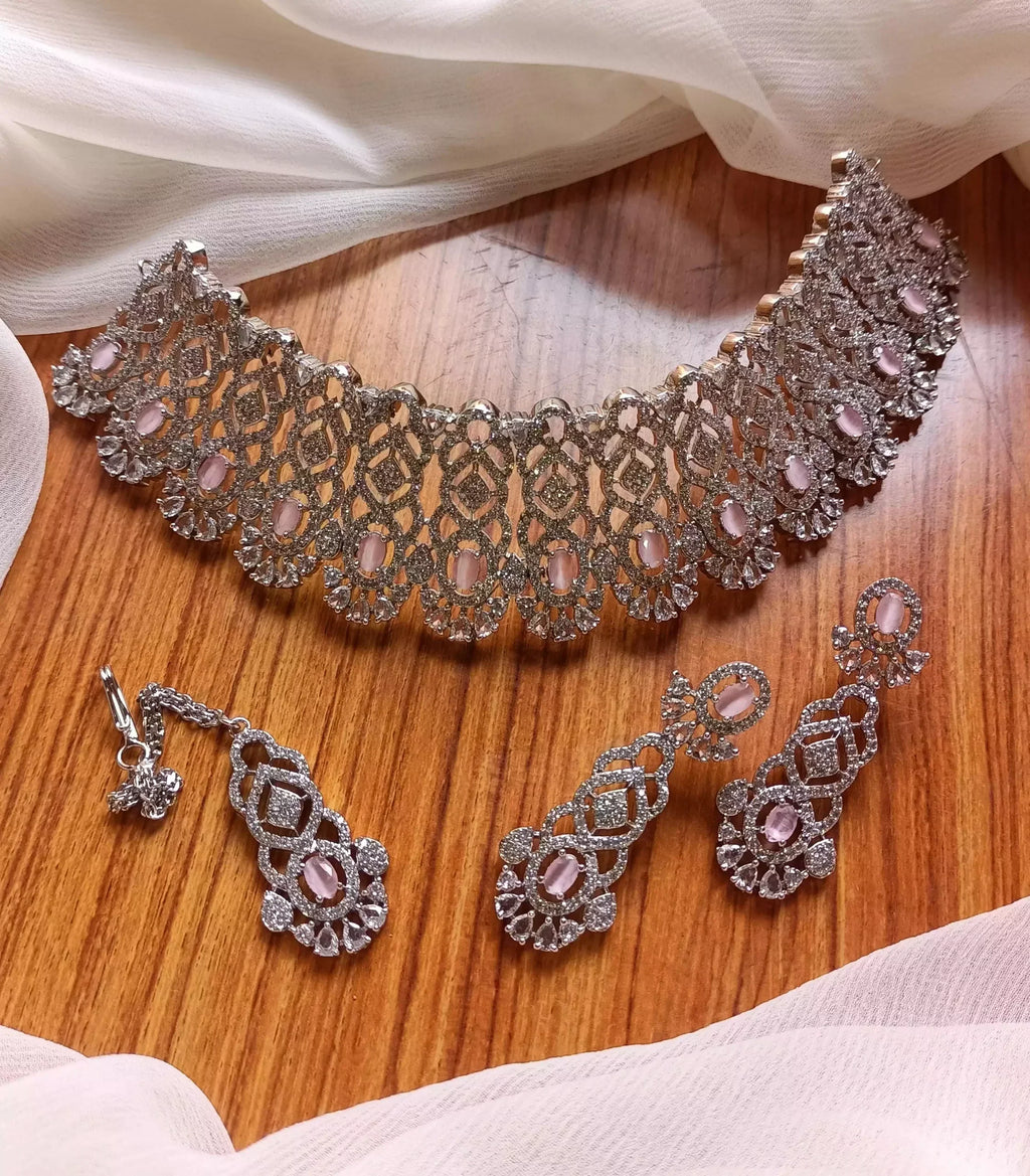 American diamond bridal set