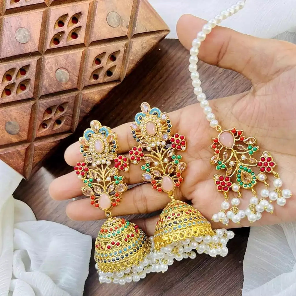 Noratan jhumka earrings
