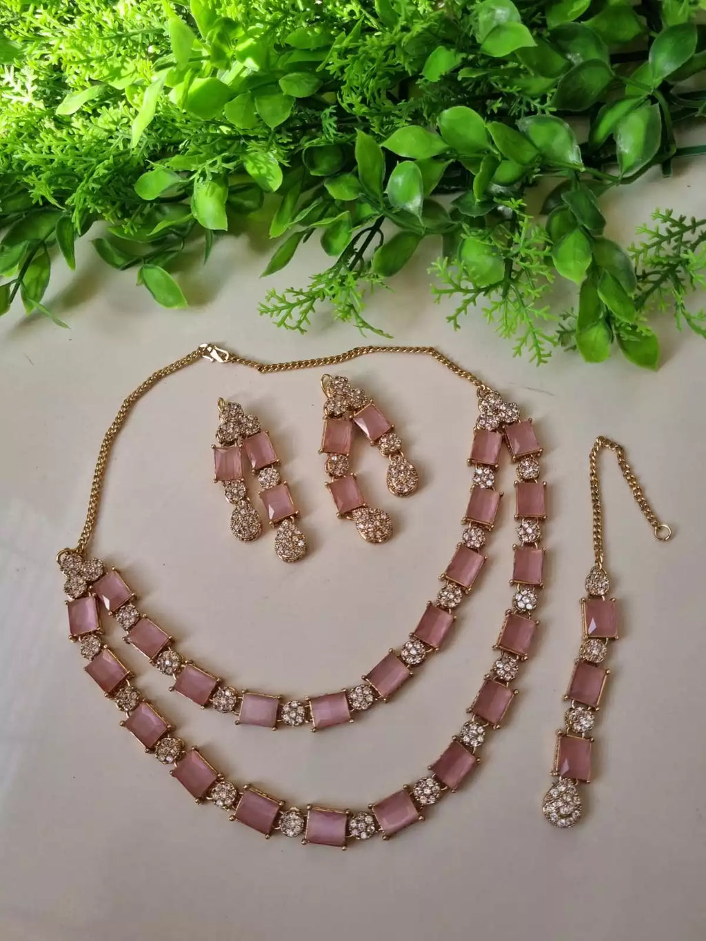 Double layer zircon set with teeka