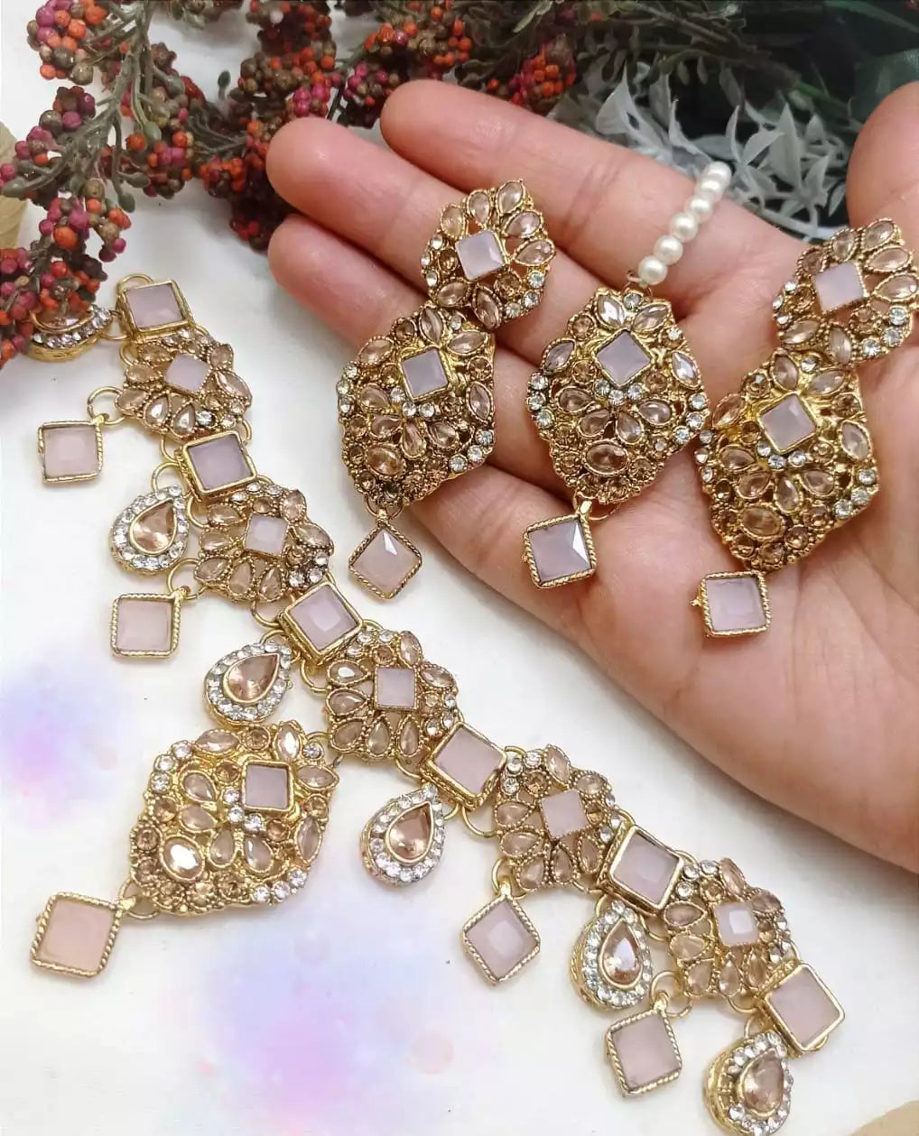 Egyptian polki set with teeka