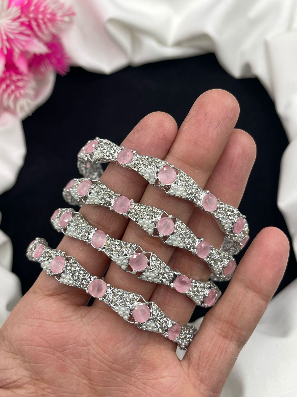 Zircon 4pcs bangles set
