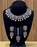 Pearl zirconia necklace set