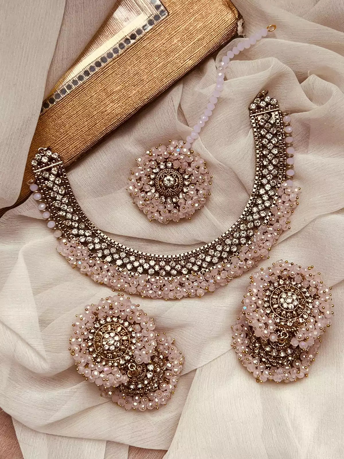 Heavy gajra jhumki teeka set