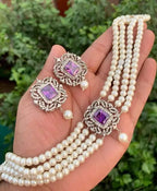 Zirconia pearl choker set