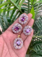 Zircon pendant set with ring