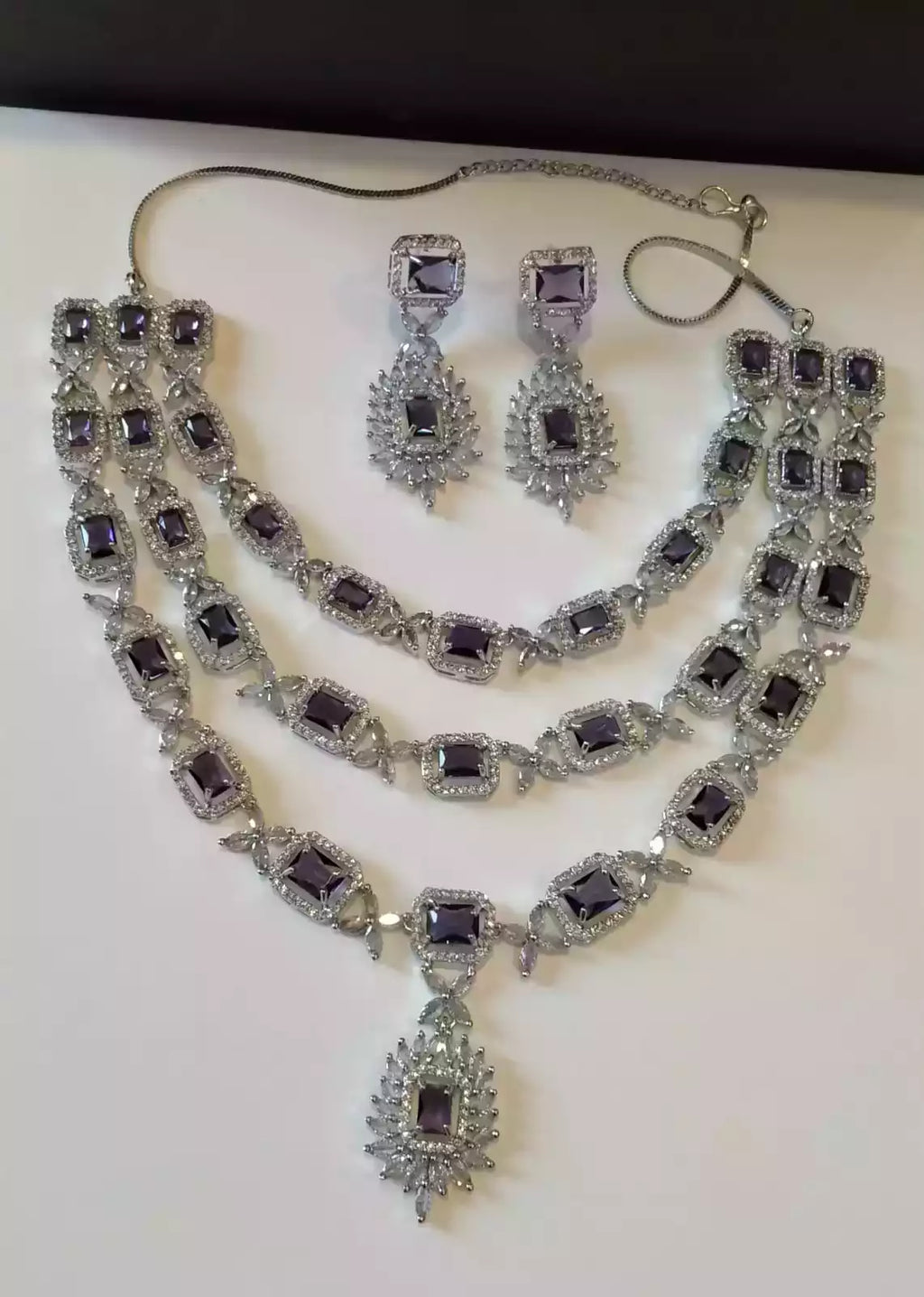 American diamond 3 layer bridal set