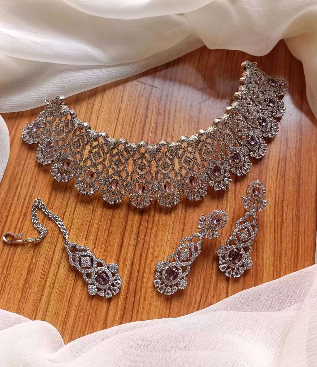 American diamond bridal set