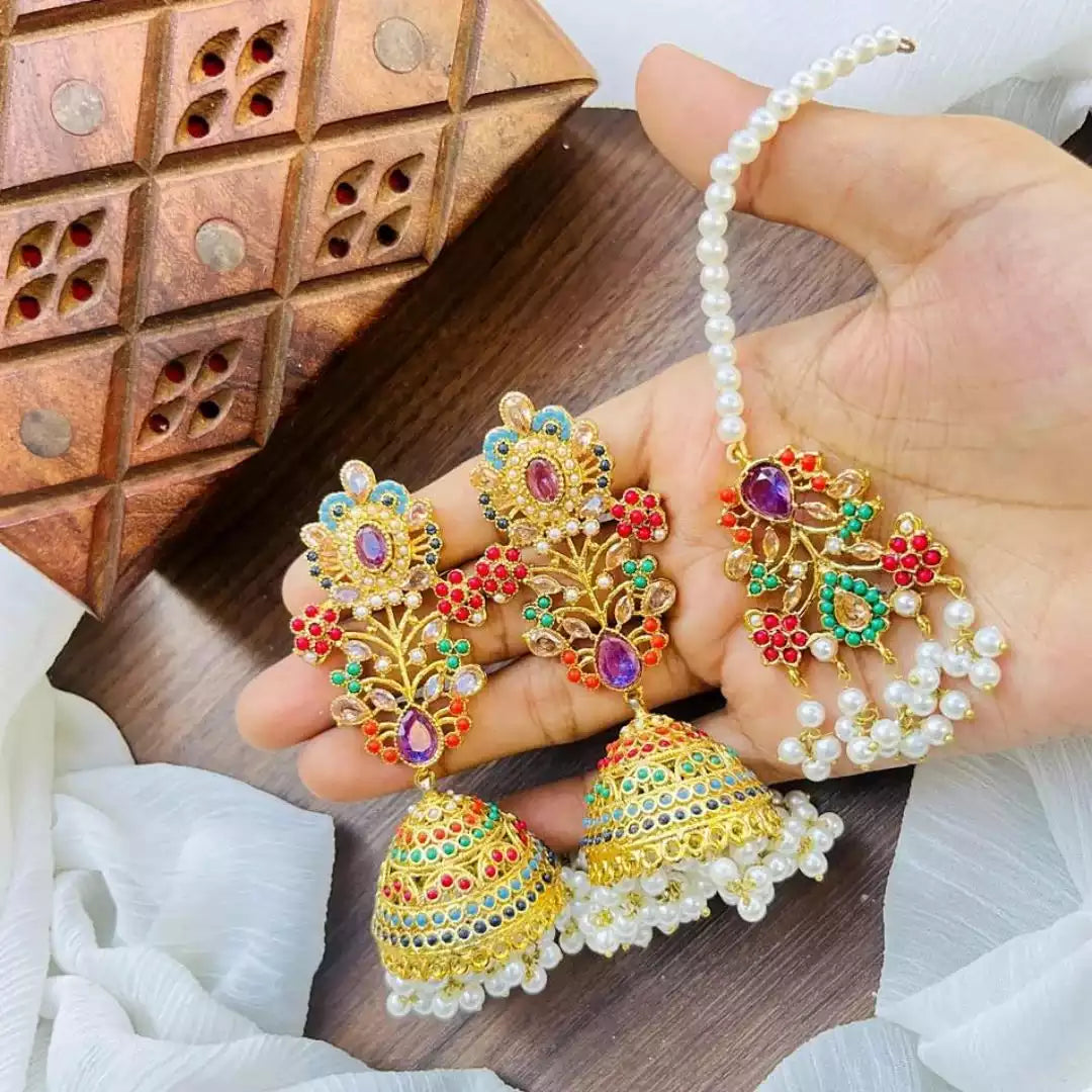 Noratan jhumka earrings