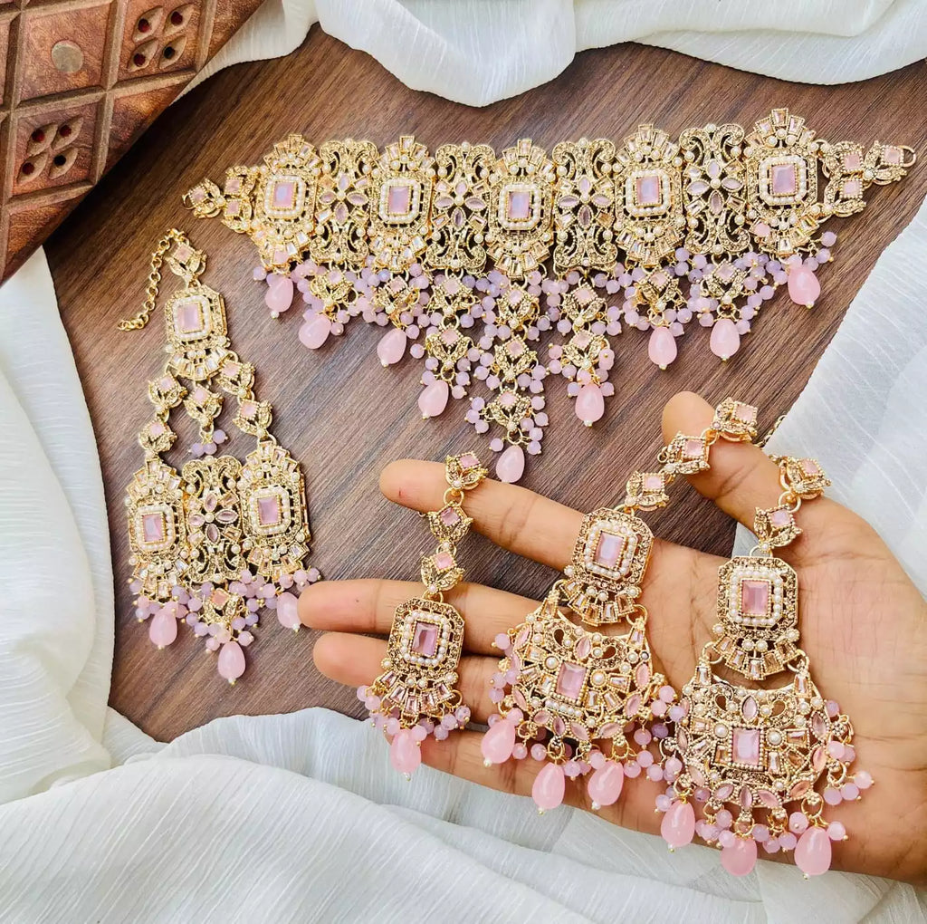 Zircon bridal set with jhumar