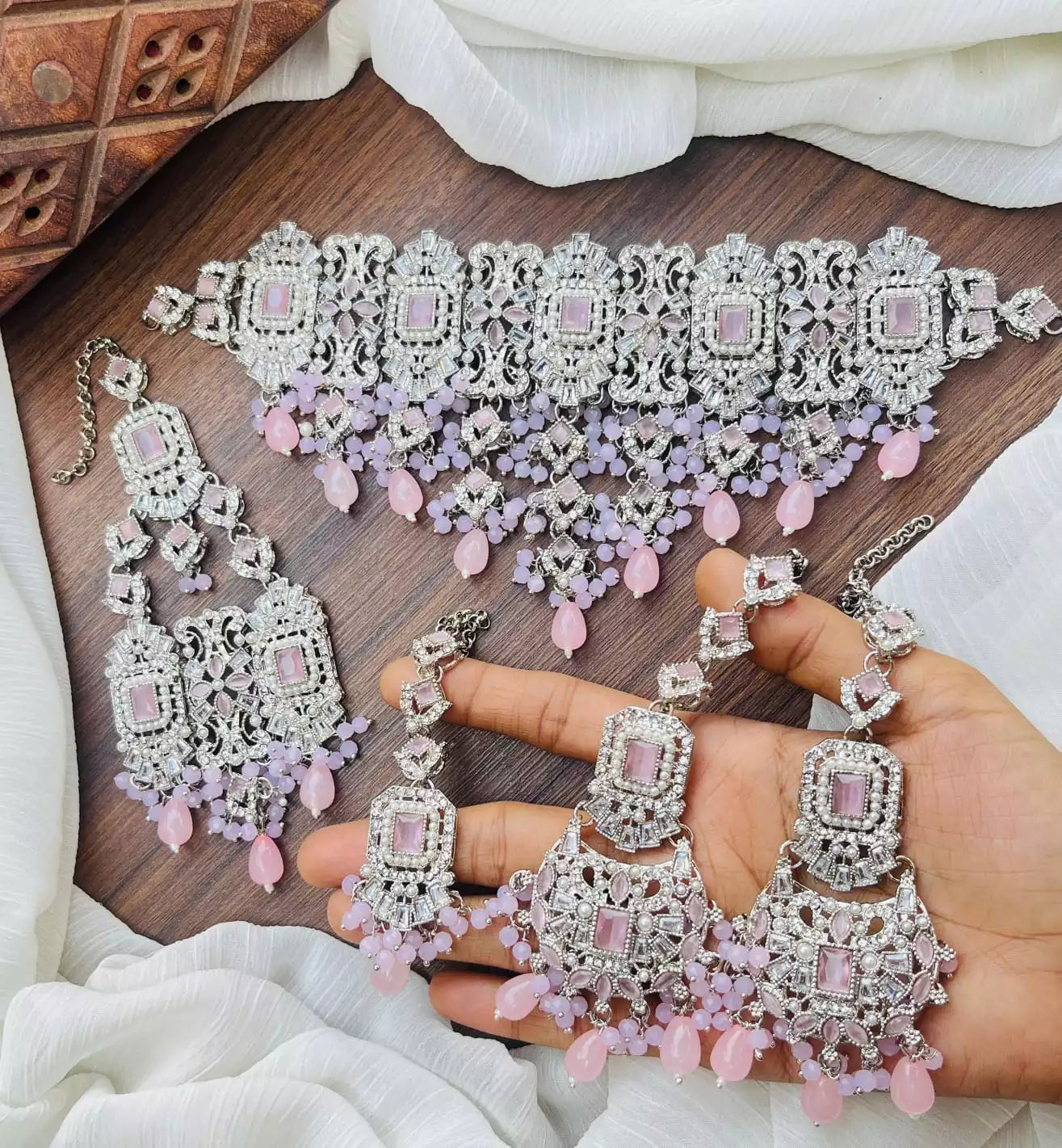 Zircon bridal set with jhumar