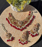 Designer 3d floral necklace set