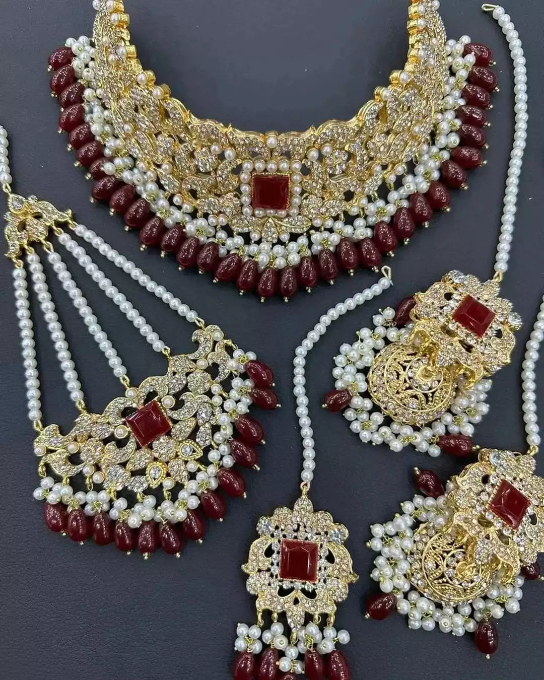 Zircon bridal set with jhumar