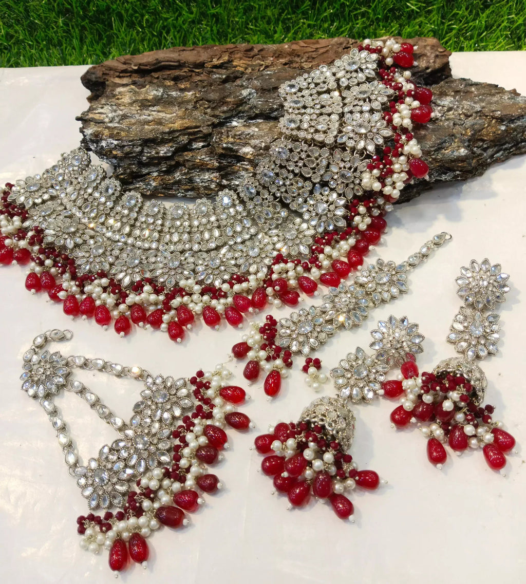 Kundan bridal set with jhumar