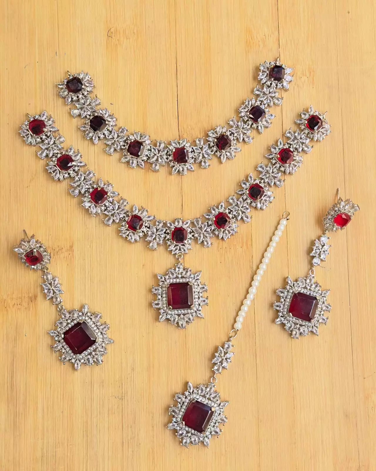 Double Zircon necklace set