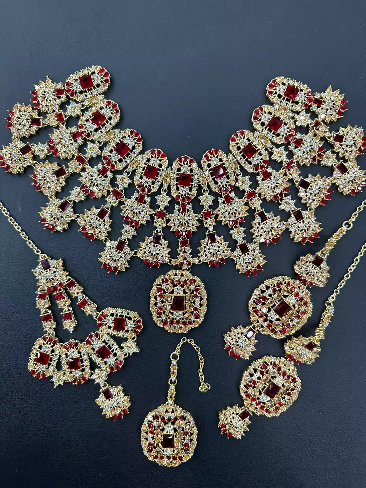 AD Zircon bridal set with jhumar