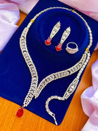 Zircon necklace set with bracelet