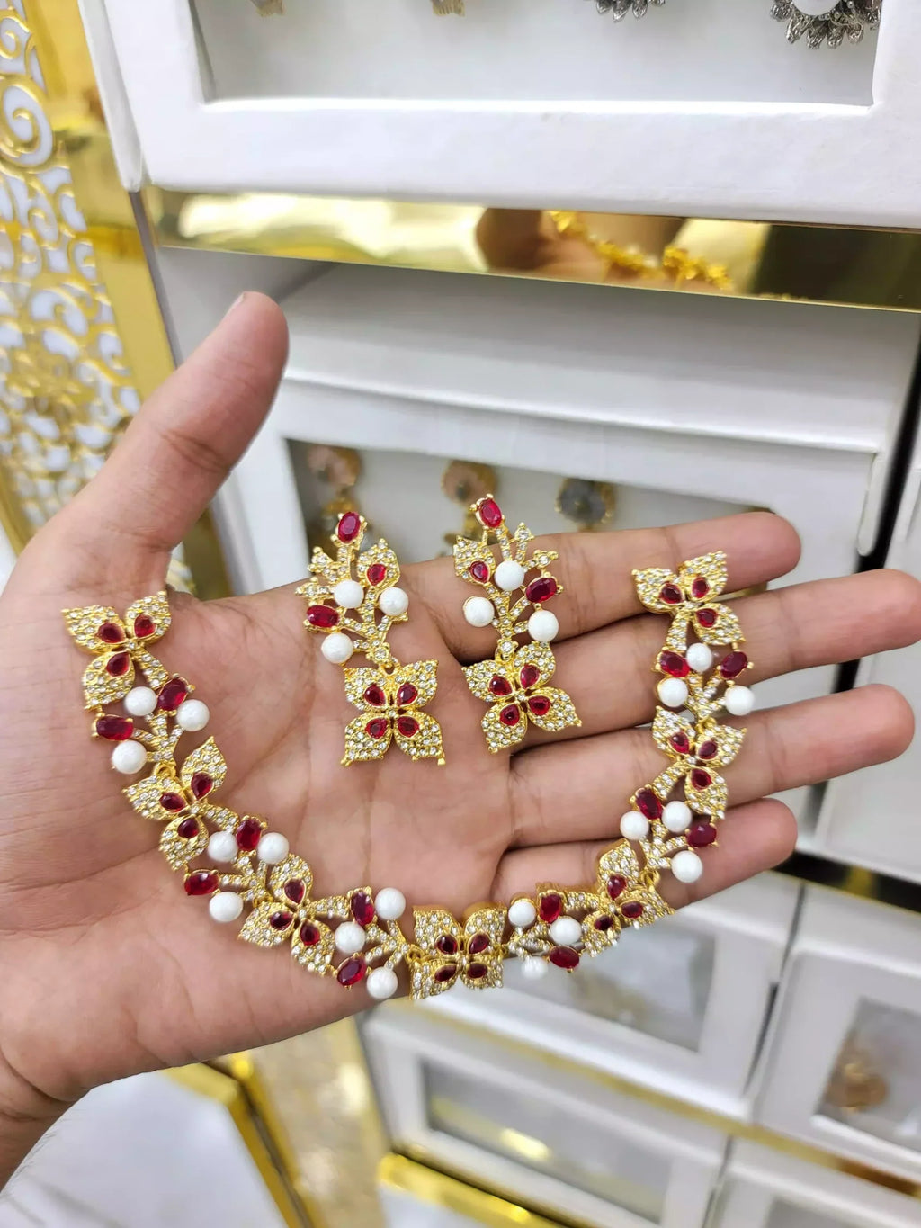 Zircon designer necklace set